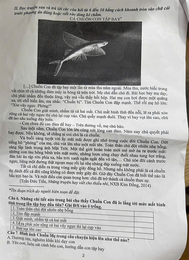 Đề thi vào lớp 6 môn Tiếng Việt trường THCS Trọng điểm Hải Dương