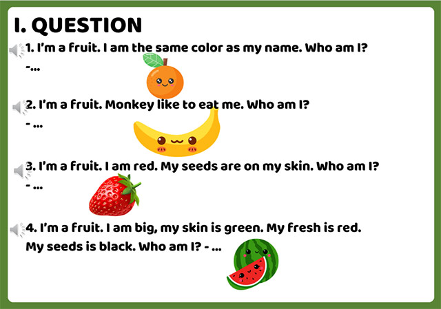 PowerPoint Topic Fruits