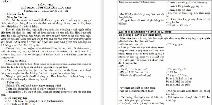 Giáo án Tiếng Việt 4: Gieo ngày mới