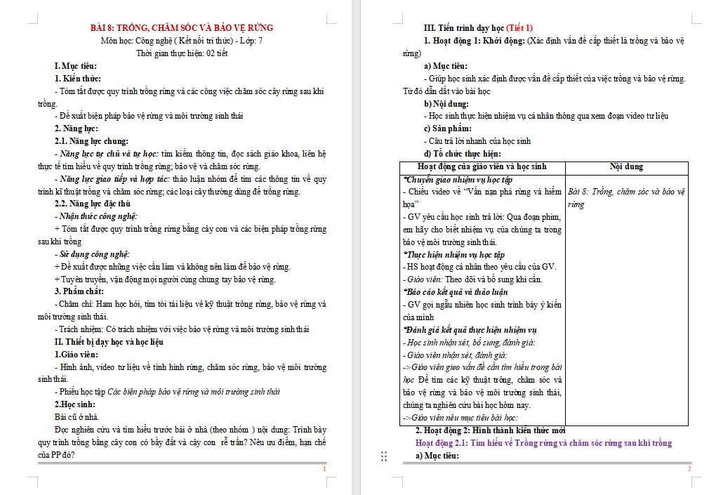 Trồng chăm sóc và bảo vệ rừng