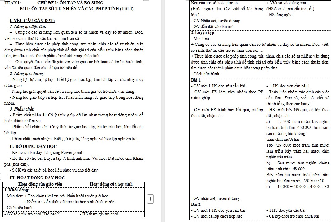 Giáo án Toán 5 Bài 1 file word