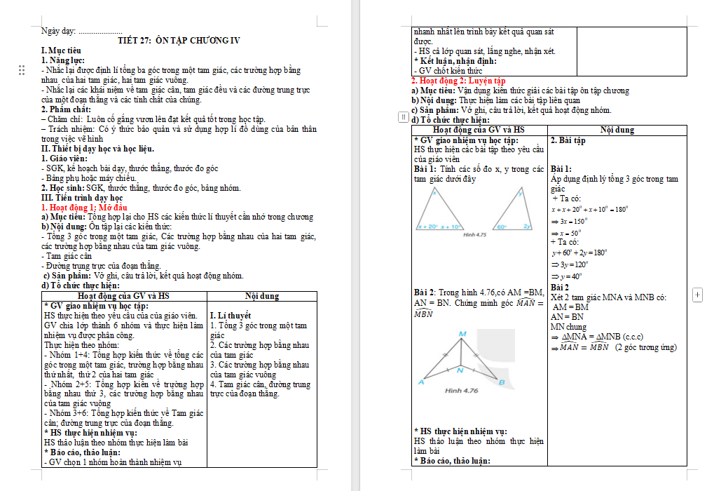 PowerPoint Toán 7 Bài tập cuối chương 4 
