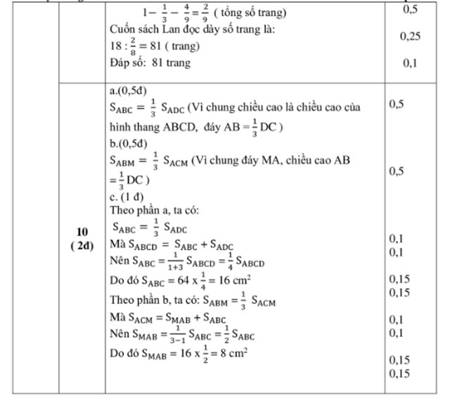 Đề thi vào lớp 6 môn Toán trường THCS Phúc Yên