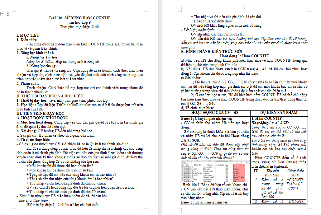 Sử dụng hàm COUNTIF