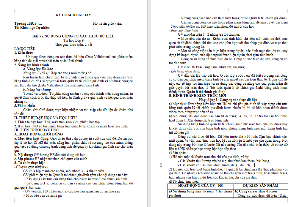 Sử dụng công cụ xác thực dữ liệu