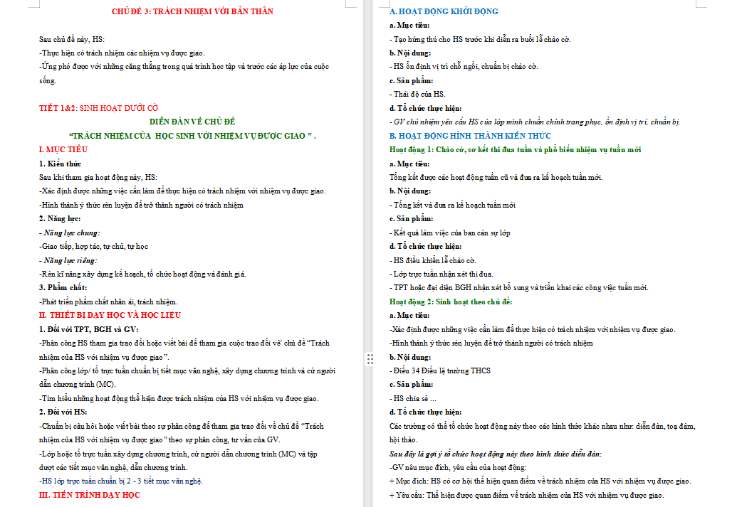 Trách nhiệm với nhiệm vụ được giao