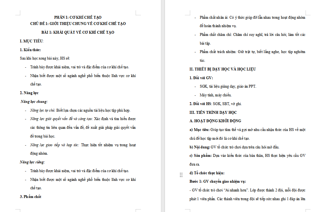 Khái quát về cơ khí chế tạo