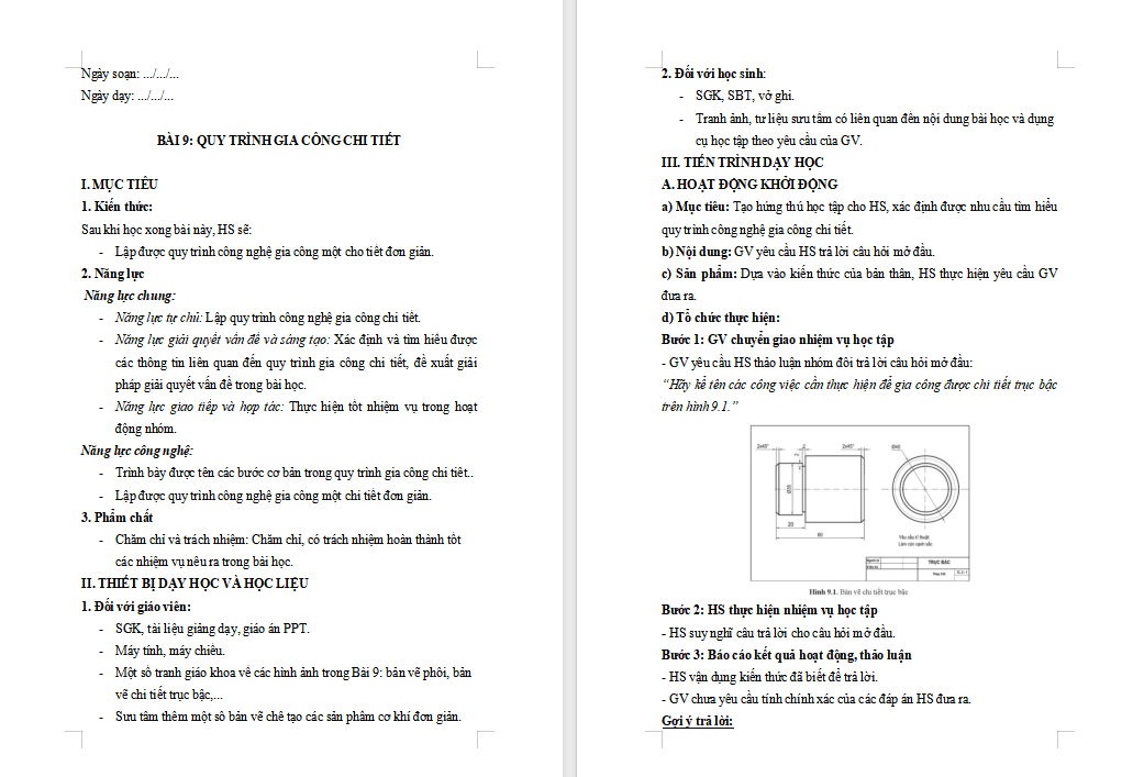 Quy trình gia công chi tiết