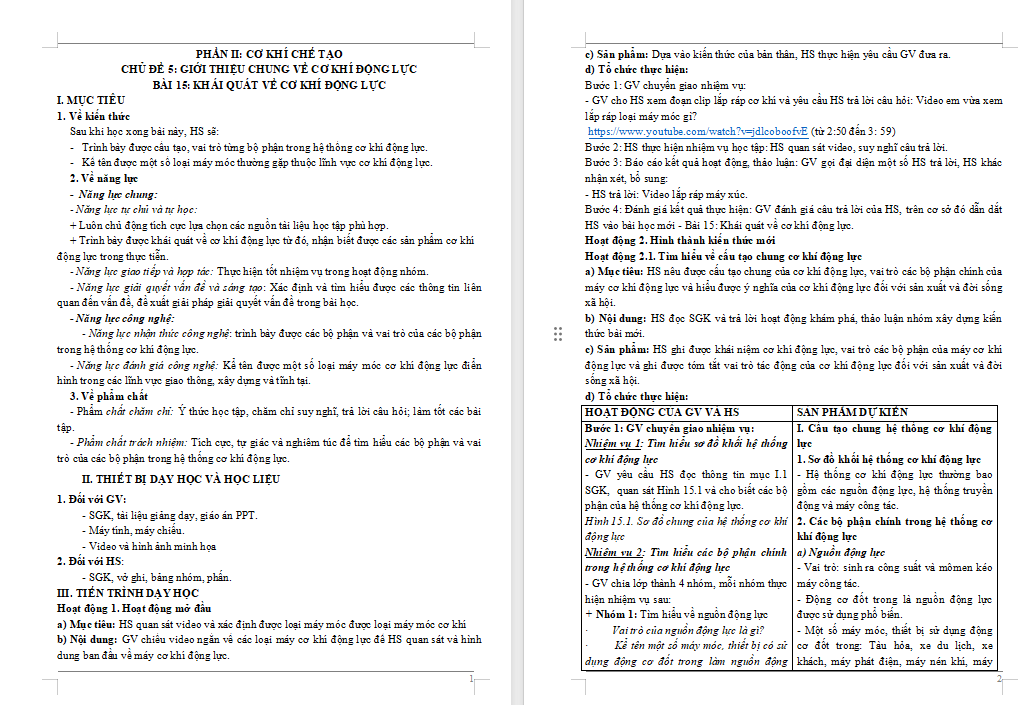  Khái quát về cơ khí động lực