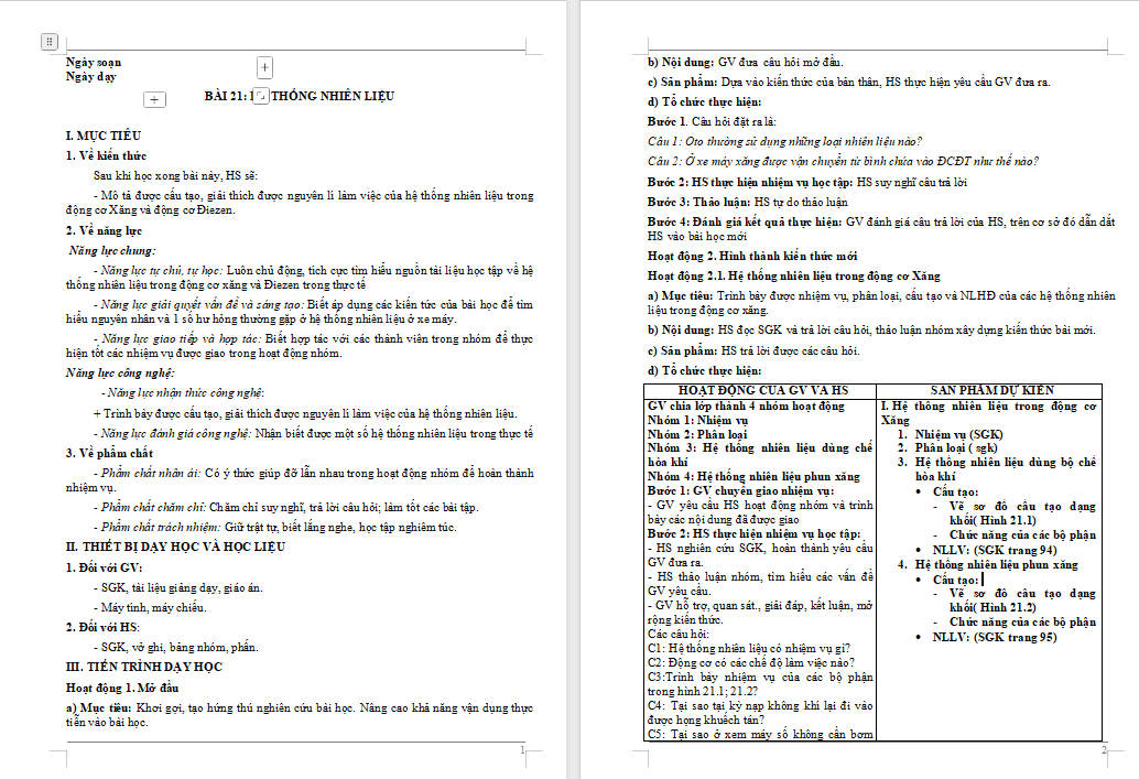 Hệ thống nhiên liệu