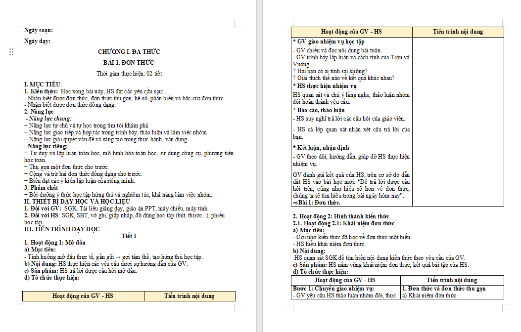  PowerPoint Toán 8 Bài 1 Đơn thức