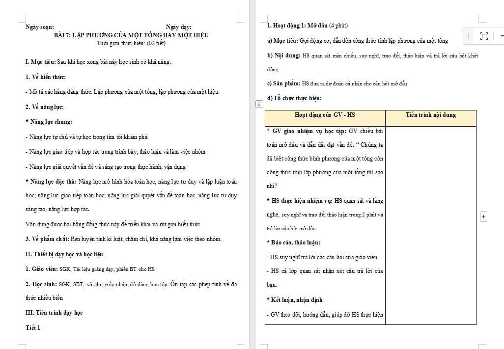 Lập phương của một tổng Lập phương của một hiệu