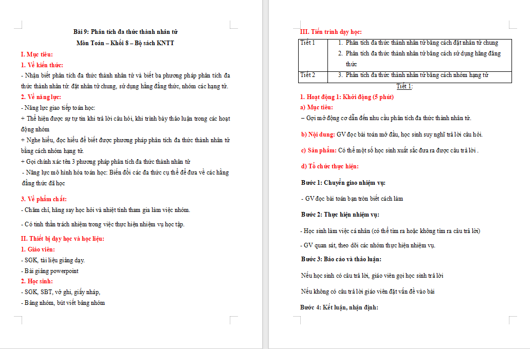  PowerPoint Toán 8 Bài 9 Phân tích đa thức thành nhân tử