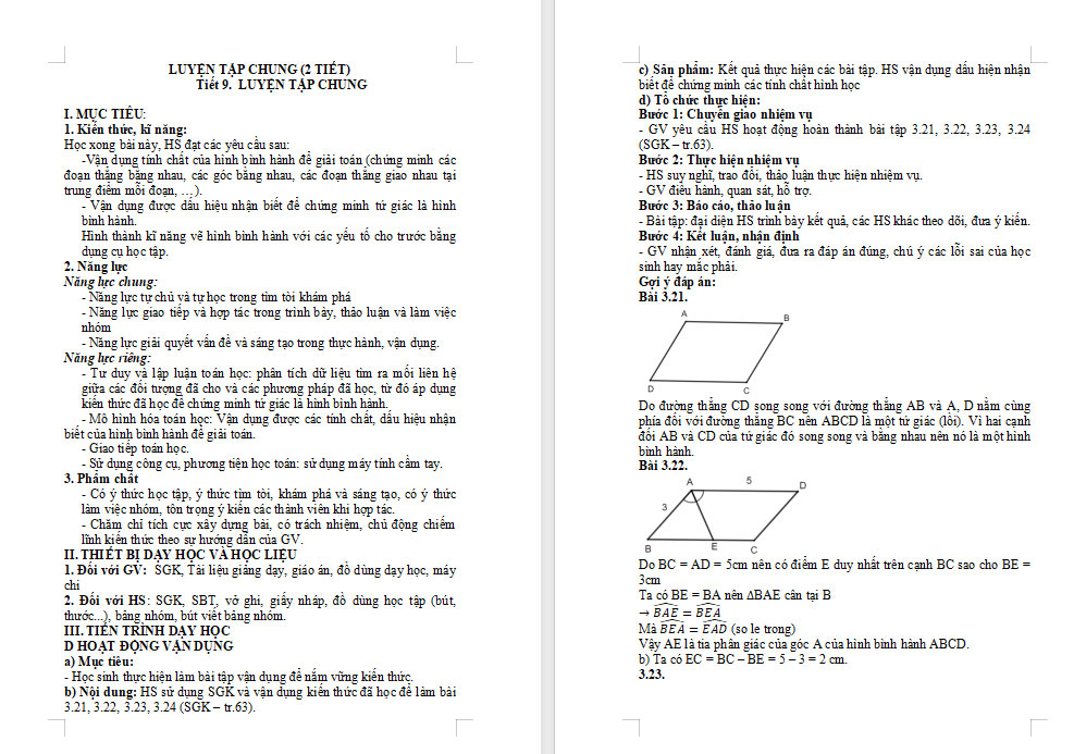 PowerPoint Toán 8 Luyện tập chung trang 62