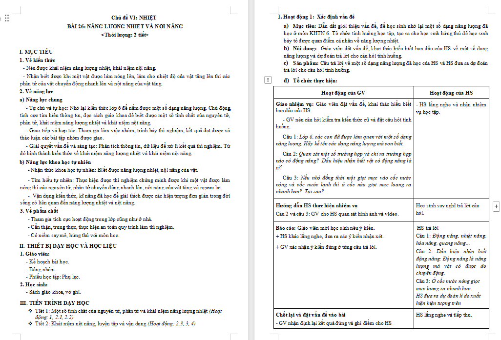 Tác dụng của dòng Nhiệt