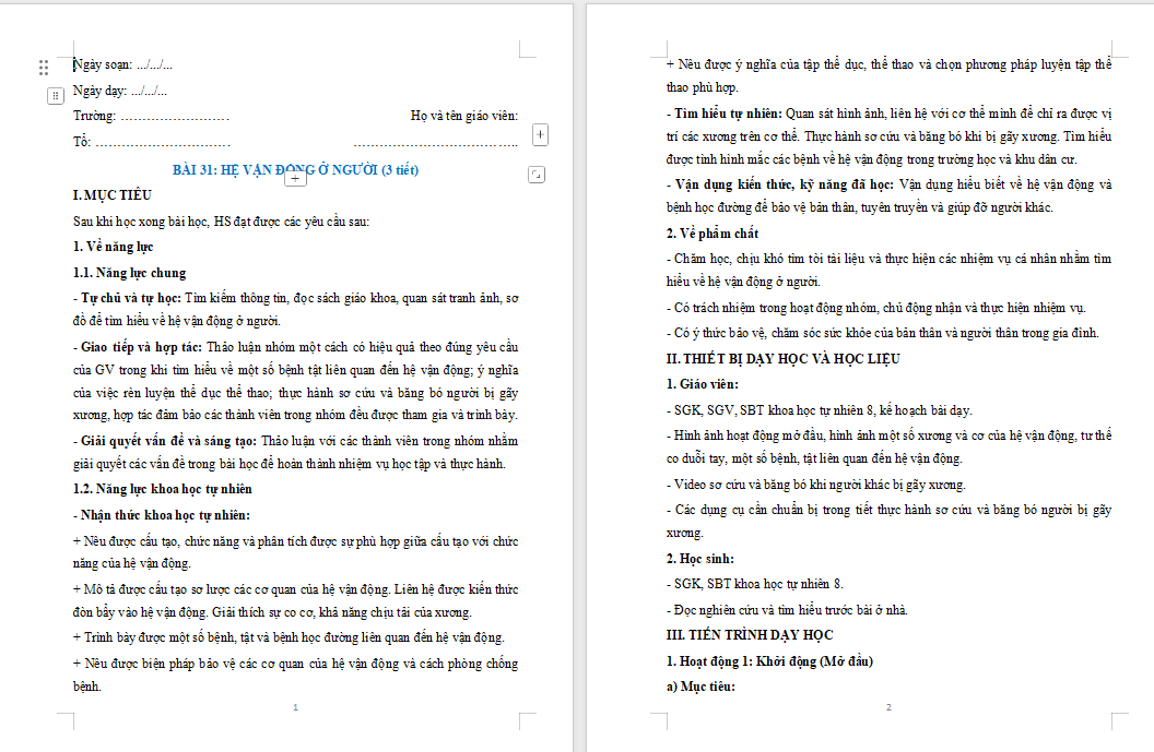 Tác dụng của dòng Sinh học cơ thể người