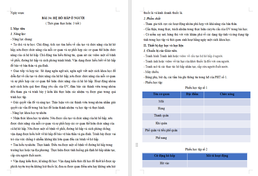 Tác dụng của dòng Sinh học cơ thể người