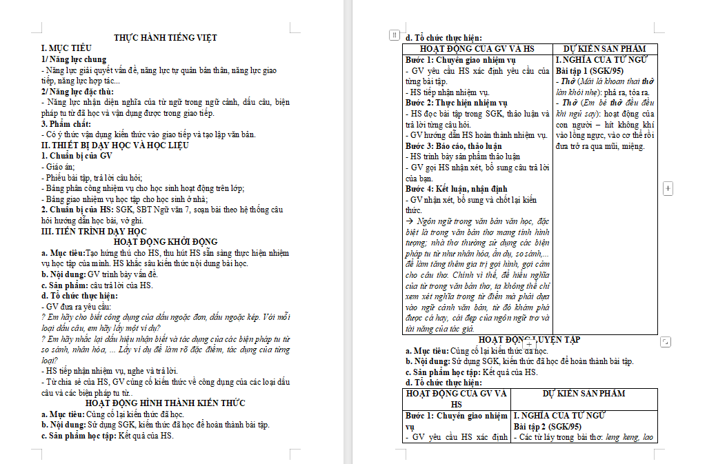 Thực hành tiếng Việt trang 95