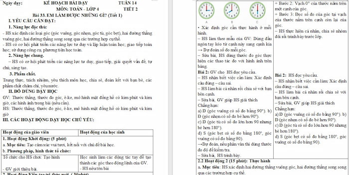 Giáo án Toán 4: Em làm được những gì?