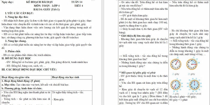 Giáo án Toán 4: Giây