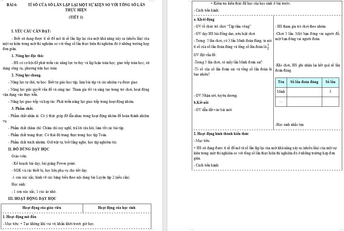 Giáo án Toán 5 Bài 6 file word