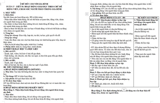 Giáo án Hoạt động trải nghiệm 6: Động viên, chăm sóc người thân trong gia đình