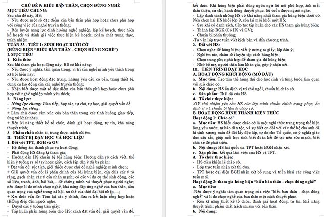 Giáo án Hoạt động trải nghiệm 6: Em với nghề truyền thống