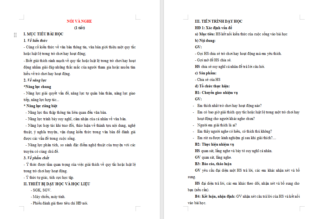 Giải thích quy tắc hoặc luật lệ trong một trò chơi hay hoạt động