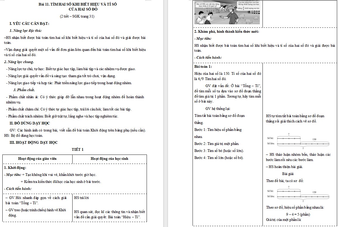 Giáo án Toán 5 Bài 11 file word