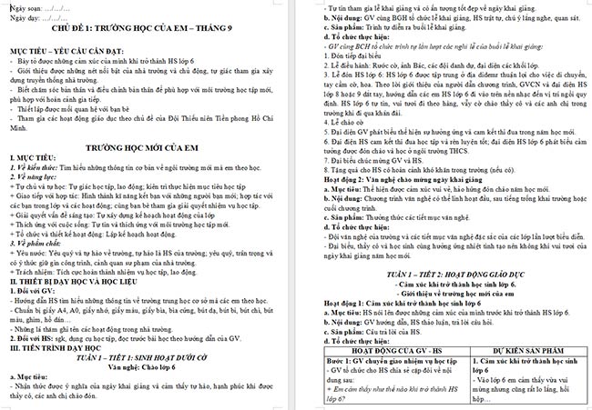 Giáo án HĐTN 6 Xuân quê hương