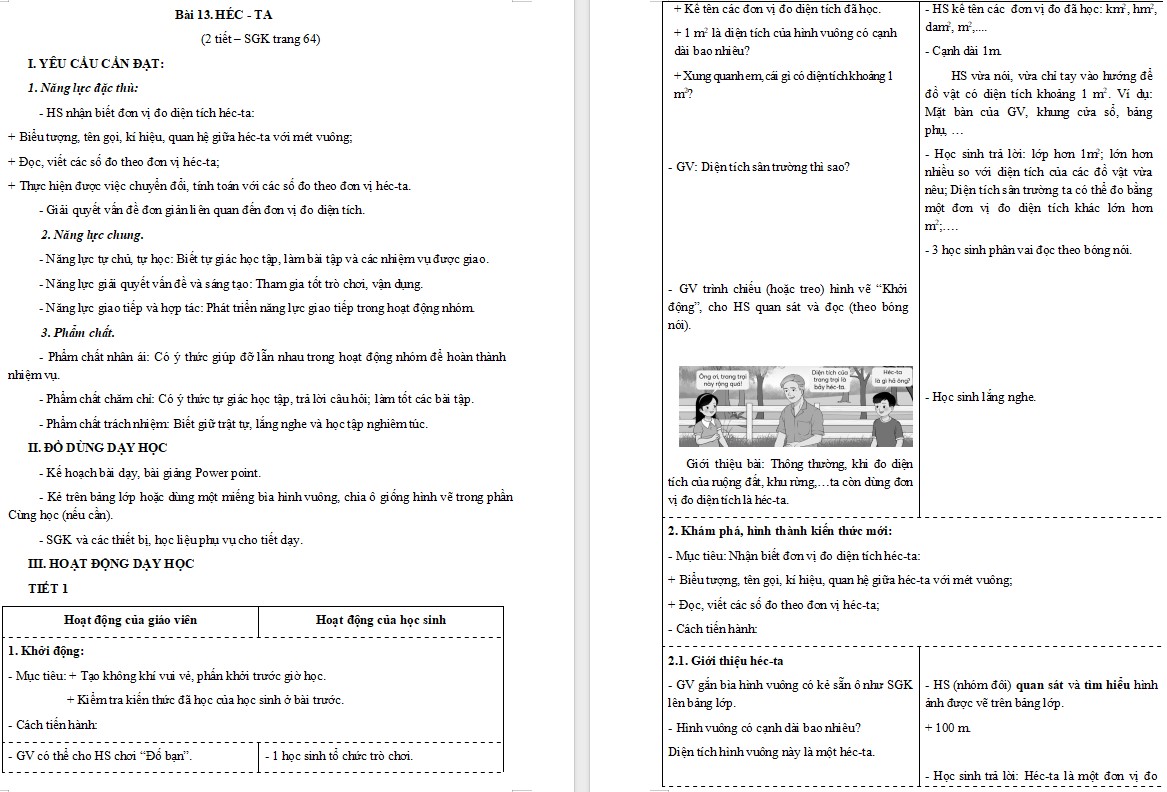 Giáo án Toán 5 Bài 13 file word