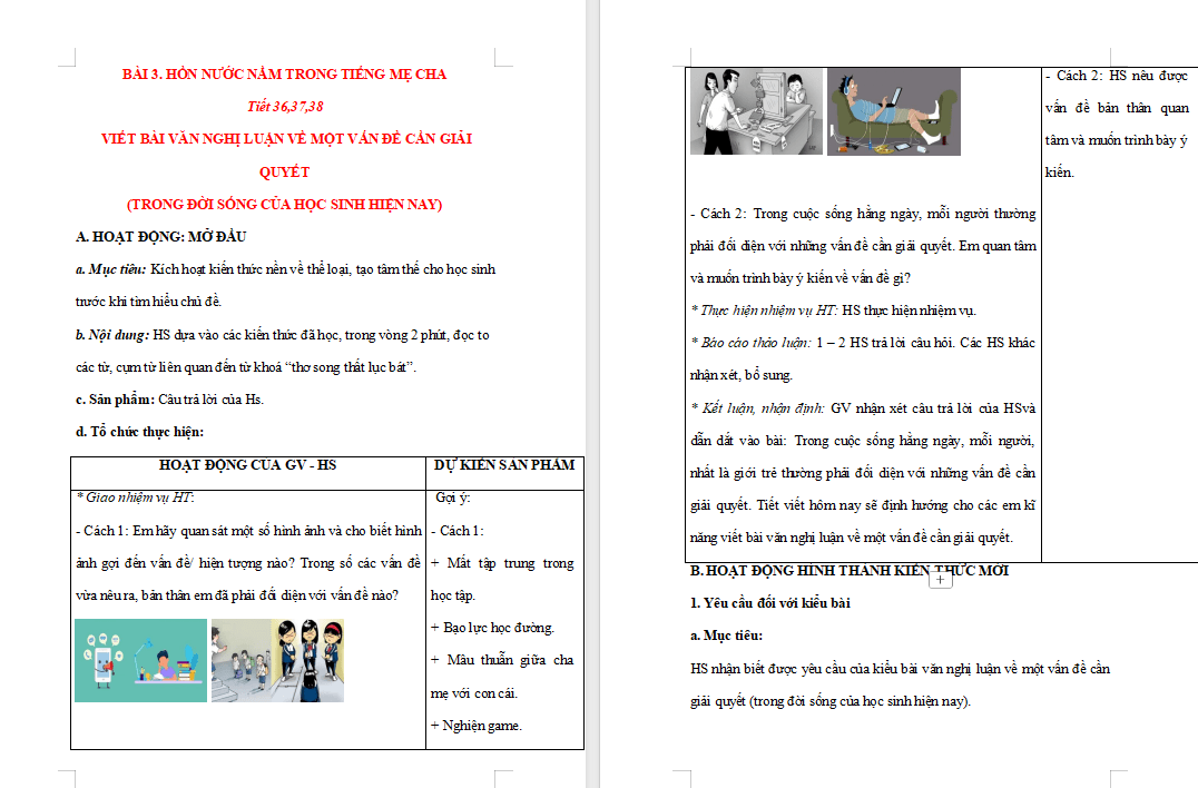  Viết bài văn nghị luận về một vấn đề cần giải quyết