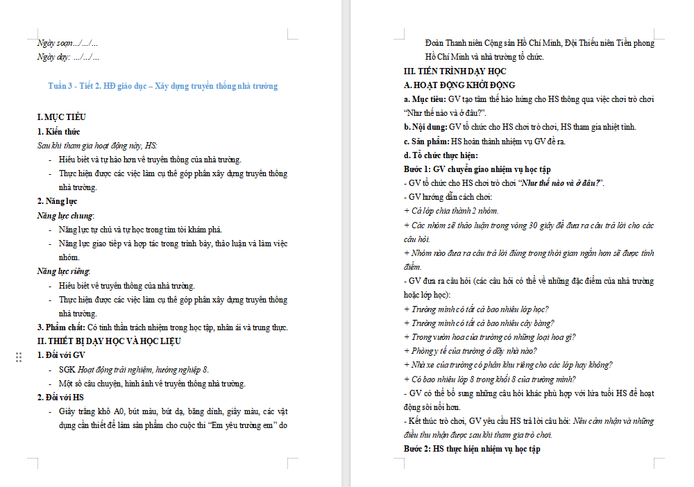 Xây dựng truyền thống nhà trường