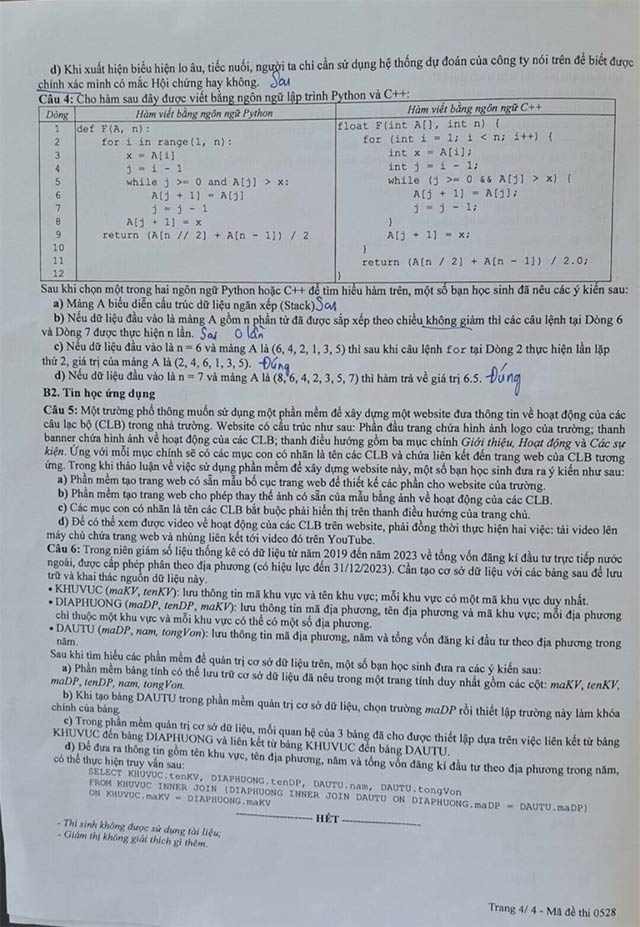 môn Tin học THPT Quốc gia 2025