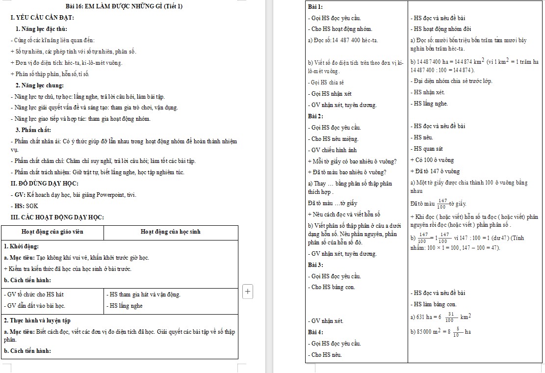 Giáo án Toán 5 Bài 16 file word