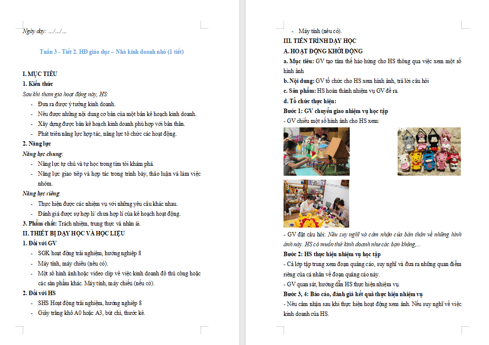 PowerPoint HĐTN 8 Nhà kinh doanh nhỏ