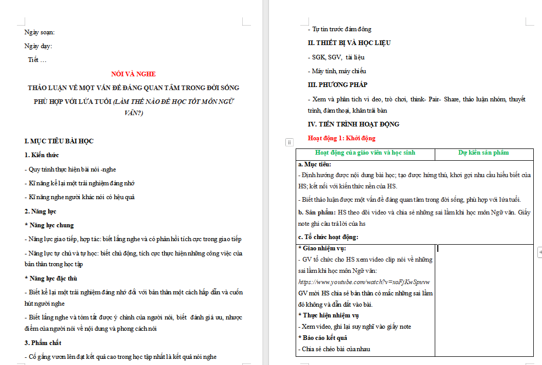 PowerPoint Ngữ văn 9 Bài 4: Nói và nghe