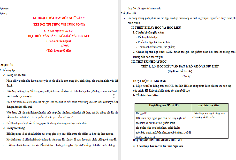 PowerPoint Ngữ văn 9: Rô-mê-ô và Giu-li-ét