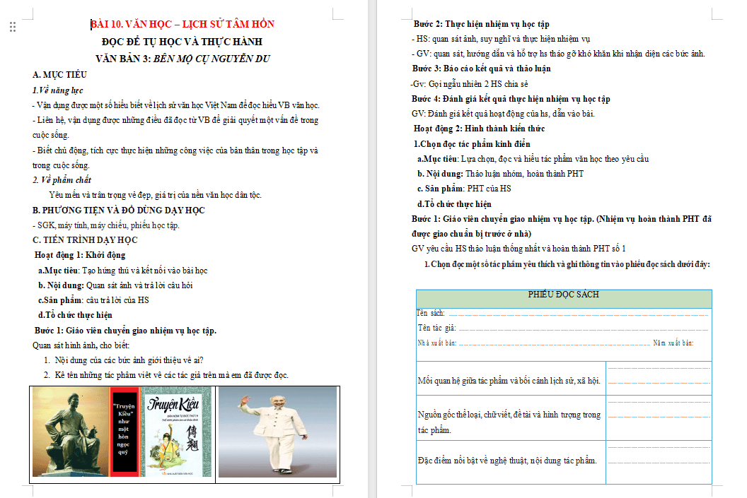  PowerPoint Ngữ văn 9 Bài 10: Bên mộ cụ Nguyễn Du