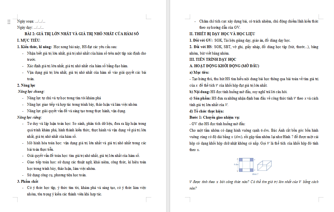  PowerPoint Toán 12 Bài 1: Giá trị lớn nhất và giá trị nhỏ nhất của hàm số