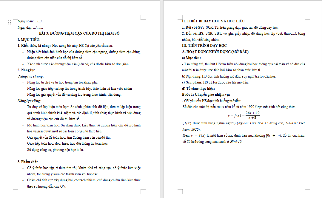 PowerPoint Toán 12 Bài 3: Đường tiệm cận của đồ thị hàm số