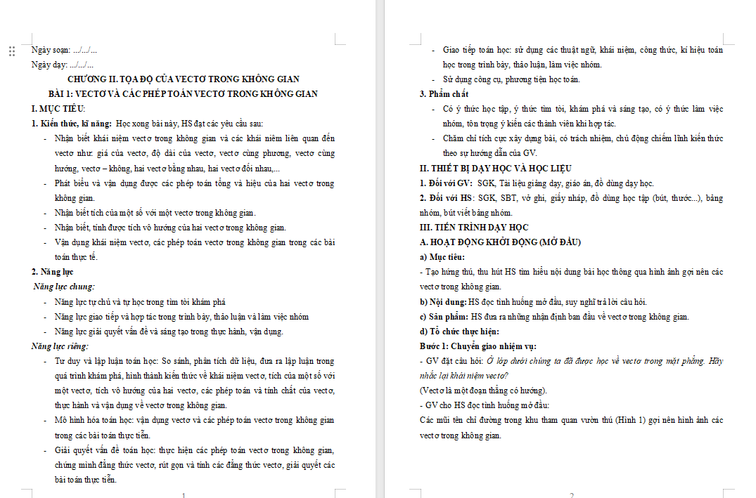  PowerPoint Toán 12 Bài 1: Vectơ và các phép toán vectơ trong không gian