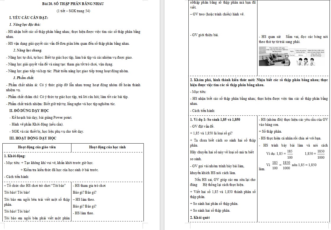 Giáo án Toán 5 Bài 20 file word