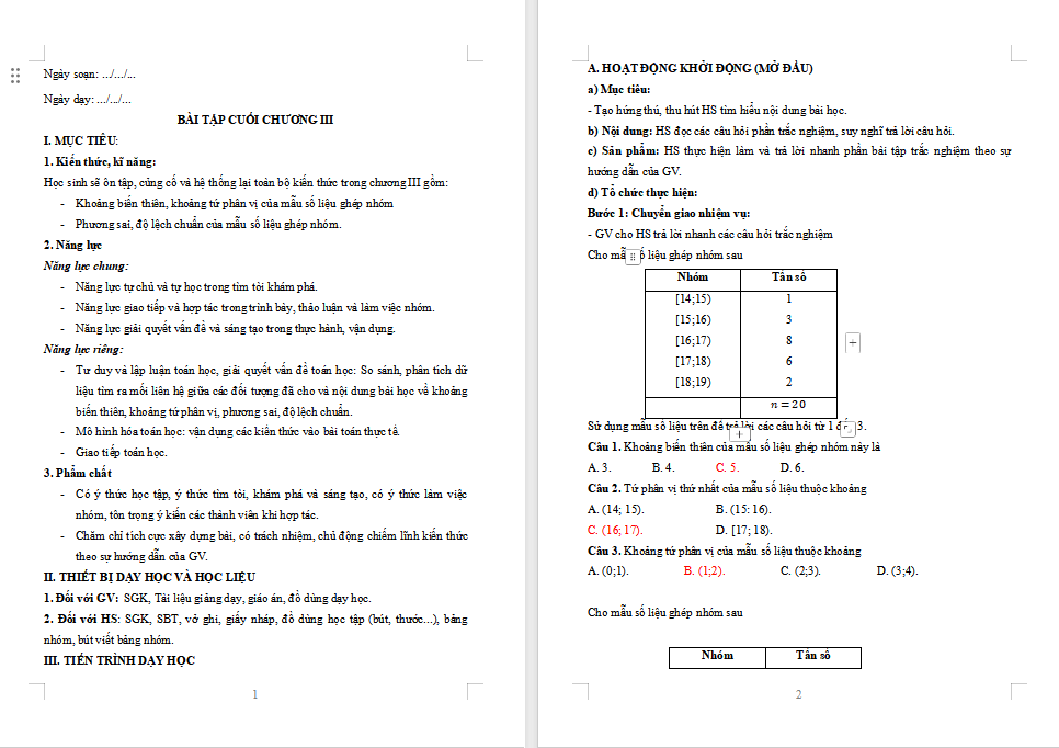  PowerPoint Toán 12 Bài tập cuối chương 3
