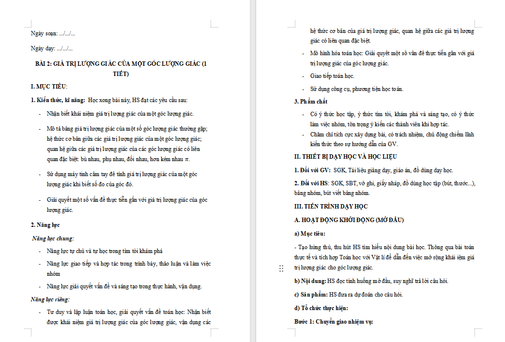 PowerPoint Toán 11 Bài 2: Các phép biến đổi lượng giác