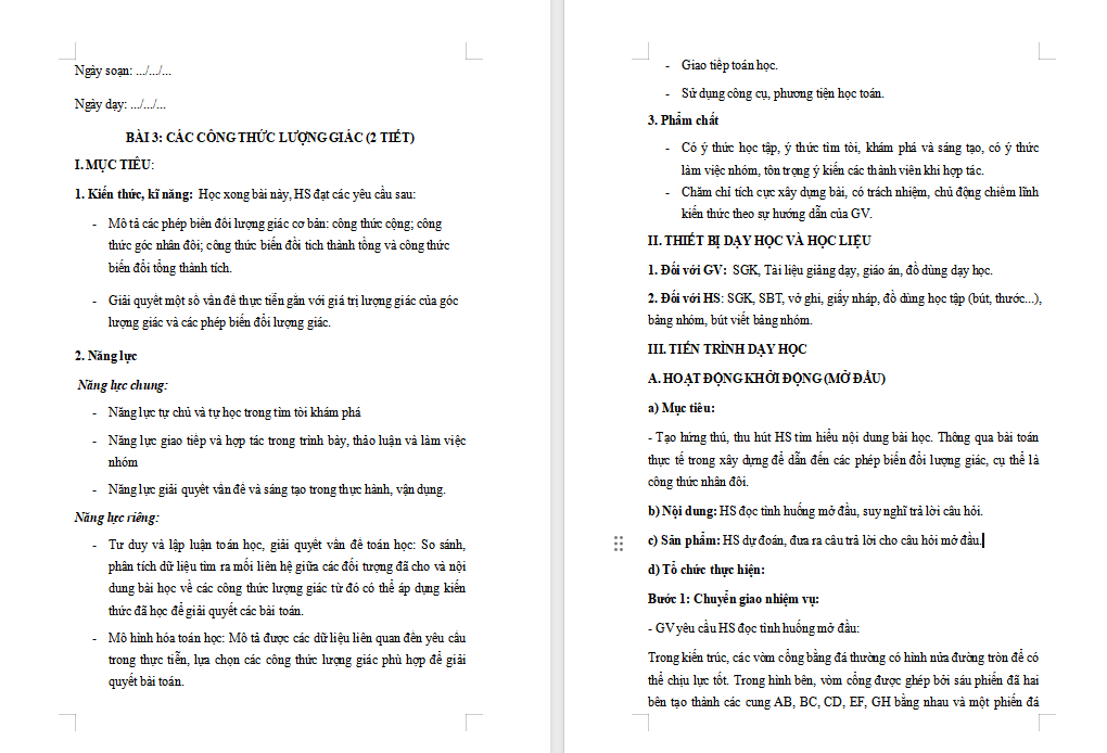 PowerPoint Toán 11 Bài 3: Các công thức lượng giác