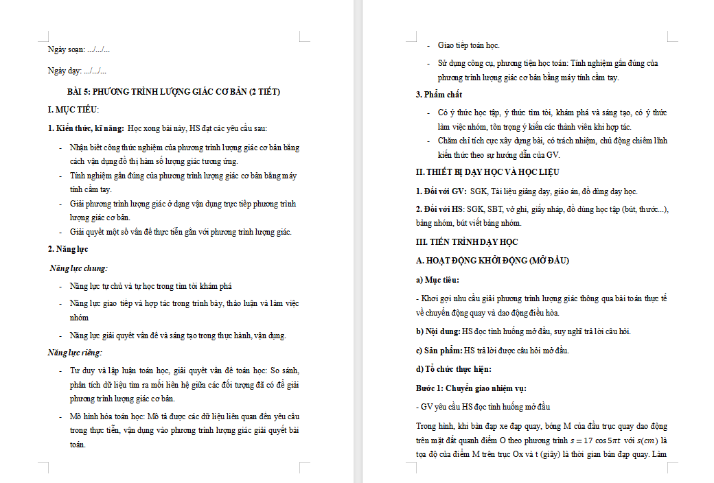 PowerPoint Toán 11 Bài 5: Phương trình lượng giác cơ bản