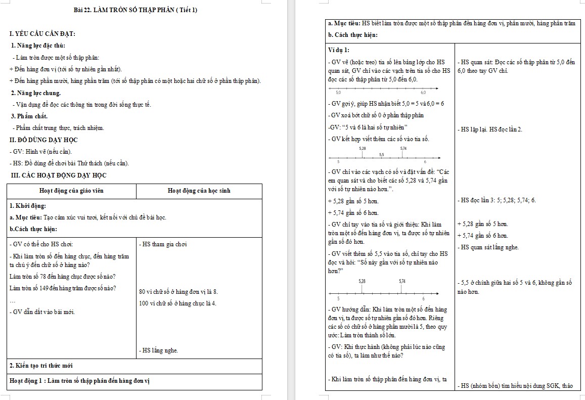 Giáo án Toán 5 Bài 22 file word