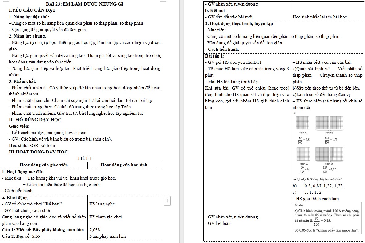 Giáo án Toán 5 Bài 23 file word