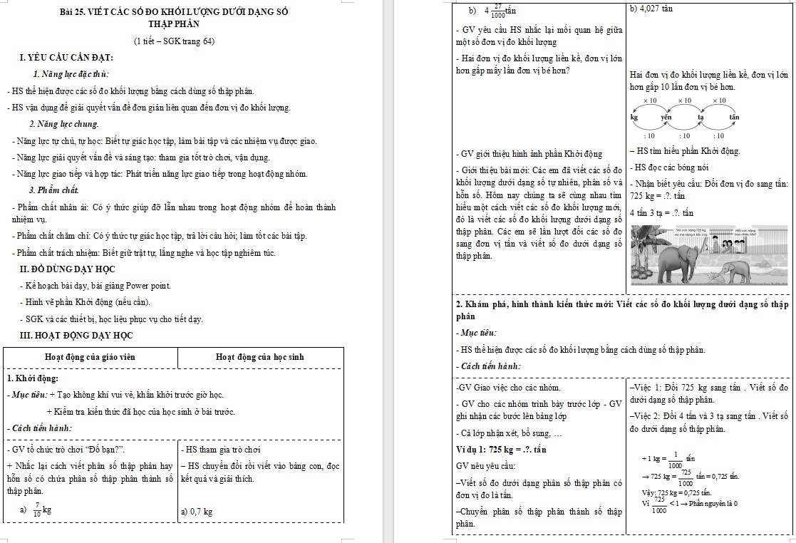 Giáo án Toán 5 Bài 25 file word